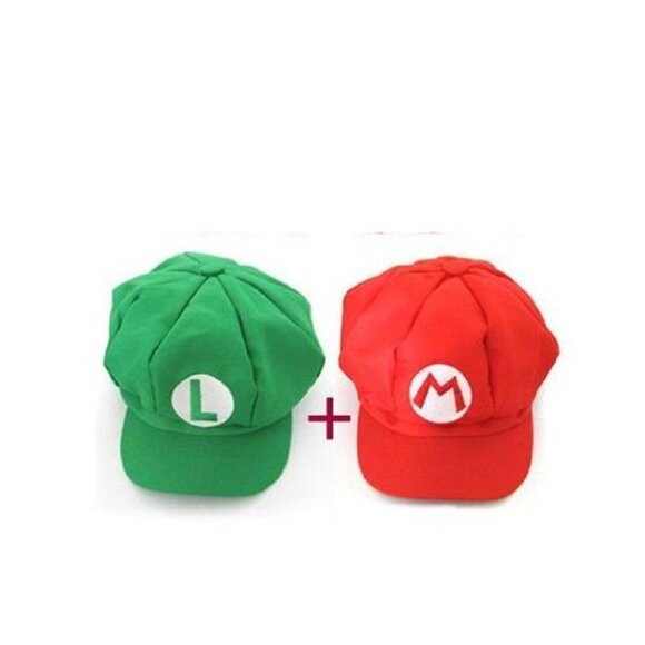 Set of 2 Super Mario and Luigi Costume Embroidered Hats - Picture 2 of 4